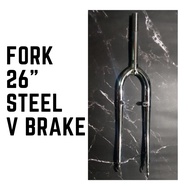 Fork MTB 26" Steerer Chrome Plated Fork for MTB- Threaded