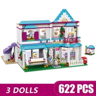 622PCS Building Blocks Bricks Compatible Lego Friends Stephanie House Heartlake City Sets Toys For Girls Boys Child