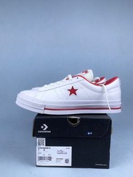 Converse One Star OX系列低幫內增高休閑板鞋 白漆皮紅星 167326C 男女同款