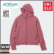 UNIQLO AIRism Jaket Wanita UV CUT MESH HOODIE Pink 12 berkualitas