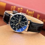 Quartz Man Watch Leather Strap Waterproof Wristwatch