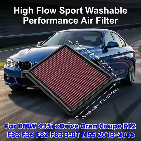 High Flow Sport Washable Performance Air Filter For BMW 435i xDrive Gran Coupe F32 F33 F36 F82 F83 3