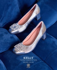 รองเท้าหนังแกะรุ่น Kelly Silver color (สีเงิน)