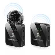 Hot sales PULUZ 1 TX + 1 RX Wireless Lavalier Microphone (Black)