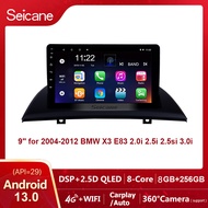 Seicane Android 13.0 รถเครื่องเล่นมัลติมีเดีย GPS 9 นิ้ว QLED Touch Screen สำหรับ 2004-2012 BMW X3 E