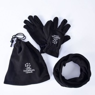 Ready Stock Champions League football gloves bib hat winter fleece warm gloves training riding runni