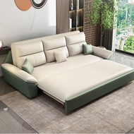 Sofa Bed Multi-function Foldable Latex Solid Wood Tech Cloth Sofa Chair With Storage Cabinet Bedroom C9ZN