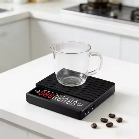 Black Mirror Pour Over Coffee Scale Espresso Scale,Flow Rate, Auto Timer,Ratio, 3 Brewing Modes, 2kg