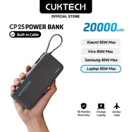 CUKTECH 20000mAh 55W Fast Charging Built in Cable Power Bank Xiaomi 55W Max Samsung 45W iP16/15/14  