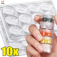3/7/10g Stackable Jewelry Nail Arts Storage Box Sealed Pigment Food Sample Jars with Lids Transparen