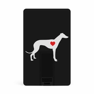 Greyhound Dog Heart USB Flash Drive Personalized Credit Bank Card Memory Stick Storage Drive