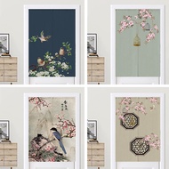 Chinese Flower and Bird Door Living Room Doorway Bedroom Kitchen Toilet Decoration Half Feng Shui Curtain