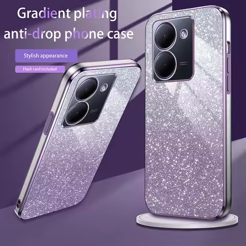 For VIVO Y27 5G Y36 Luxury Electroplated Glitter Phone Case For Vivo Y27 5G Case shockproof Clear So