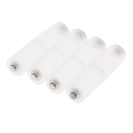 4 Pcs Battery Converter Adaptor AAA to AA Size Battery Protective Case Holder (White)