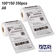 A6 Thermal Paper Label Roll Sticker Shopee Lazada Shipping Air Waybill Consignment Note AWB 100mm x 150mm (1roll)