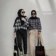 KEMEJA Women's Flannel Shirt Long Sleeve Plaid Flannel Shirt Women's Shirt