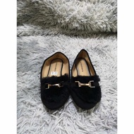Black Fur Loafer Shoes