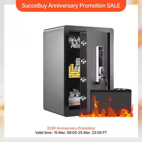 VEVOR Electric Safe 2.2/1.8 Cubic Feet Fingerprint & Digital Security Cabinet Safe W/ Fire-proof Bag