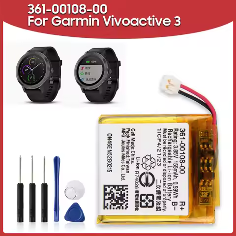3.85V 361-00108-00 Original Replacement Watch Battery for Garmin Vivoactive 3 200mAh
