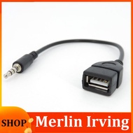 Merlin Irving Shop Car Aux Audio converter Cable To USB female Usb To 3.5mm Car Audio Cable OTG Car 3.5mm Adapter wire cord