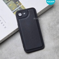 iphone 16E Case Macaron Leather Pro Black Case iphone 16E