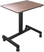 Rolling Laptop Table, Lifting Height Adjustment Stand Desk Rolling Cart, Wide Desktop/Brake Caster Small Desk In Front Of The Bed (Color : A) Fashionable