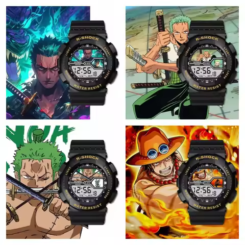 One Piece Wrist watch Anime Luffy Usopp Roronoa Zoro Men Electronic Watches Cartoon Y2K waterproof S