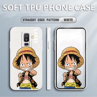 เคส Samsung J8 2018 Luffy Square Soft ซิลิโคนคลุมทั้งหมดกล้องกันกระแทกเคสป้องกันยางฝาหลังเคสโทรศัพท์