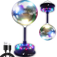 Cermin Reflektif Disko Berputar Bola Cahaya Kaca Reflektif Bola Ajaib Kelajuan Laras Lampu Peringkat