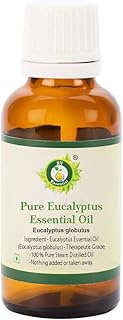 Eucalyptus Essential Oil | Eucalyptus Globulus | Eucalyptus Oil | Undiluted | For Diffuser | 100% Pure Natural | Steam Distilled | Therapeutic Grade | 10ml | 0.338oz By R V Essential
