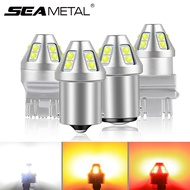 SEAMETAL 1ชิ้น ไฟเลี้ยว ไฟเบรก ไฟถอย Led รถเลี้ยวแสง T20 7440 7443 รถยนต์เบรกหลอดไฟ BA15S BAU15S BAY