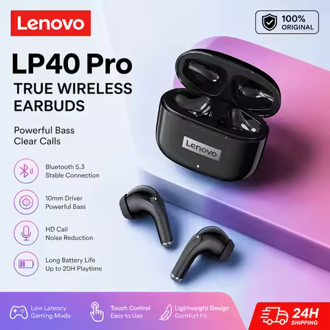 Lenovo LP40 PRO/LP40 5pcs Wireless Earphone Bluetooth 5.0 Dual Stereo Noise Reduction Bass Touch Con