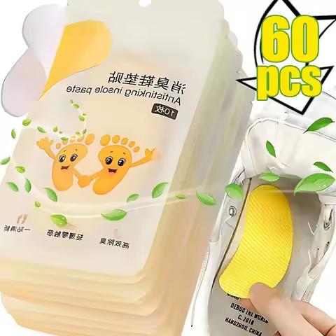 12-60pcs Shoes Odor Remover Deodorant Patch Lemon Athlete's Foot Soothing Insole Stickers Antibacter