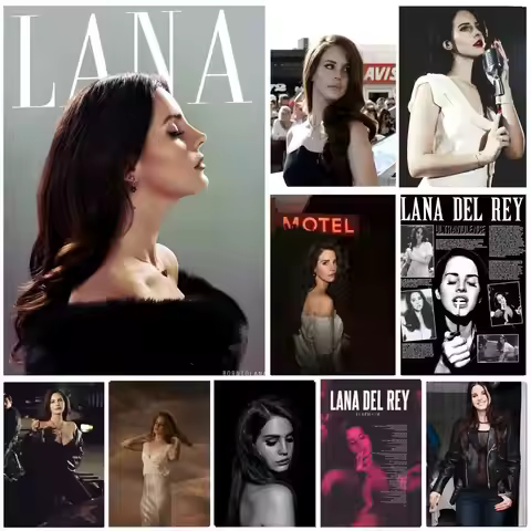 Lana Del Rey Poster Self-adhesive Art Waterproof Paper Sticker Coffee House Bar Room Wall Decor