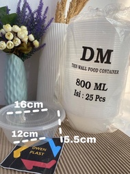 promo termurah thinwall bulat mangkok bowl plastik dm 650,800,1000 ml