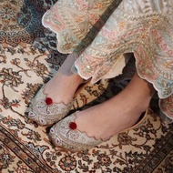 【金線刺繡】 印度復古/殿堂級華美手工/釘珠刺繡真皮鞋