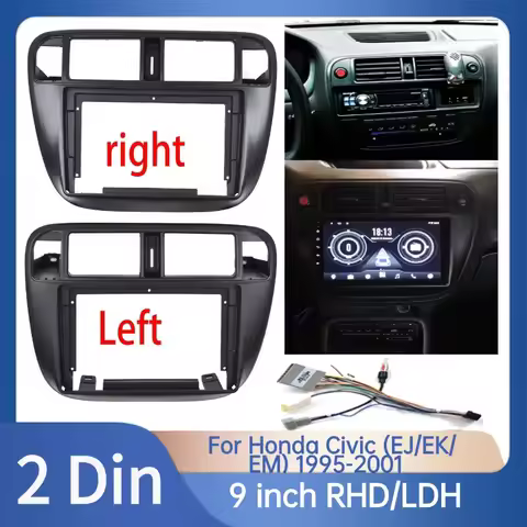 9 Inch 2DIN Car Radio Fascia Dash Trim Kit For Honda Civic EJ EK EM 1995β2001 Android Multimedia Pla