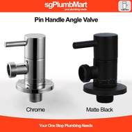 Pin Handle Angle Valve for Bidet Spray Chrome / Matte Black