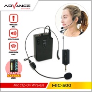 Advance Wireless Mic Clip On Mic-500 advance Mic Bando Microphone Eksternal Wireless garansi resmi