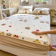 Cartoon Style Milk Fleece Bubble Fleece Bedsheet Flannel Bedsheet Single Queen / King Size Fitted Be