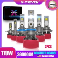 X-7SEVENUSA Aurora 170W 38000LM 3-Year Warranty LED Headlight Bulb For Car H4 H11 H7 H1 HB3 HB4 HIR2