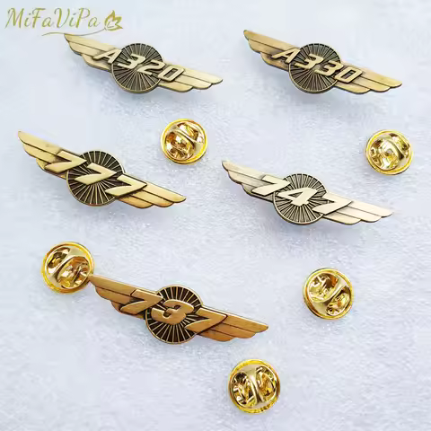 MiFaViPa Copper Boeing 737 747 777 Brooch Badge Vintage Bronze A320 330 Aircraft Sweater Corsage for