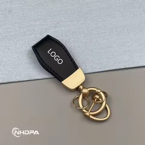 Leather Car KeyChain With Metal Logo For Maybach Bentley Ferrari Lamborghini BMW Audi VW Mercedes To