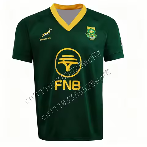 FamilyMatching 2026 South Africa Springboks Replica Jersey Home Rugby Jersey Spring Sports Men's T-S