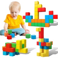 Magnetic Blocks, 1.41 inch Large Magnetic Building Blocks for Toddlers 3 4 5 6 7 8 Years Old Boys Gi