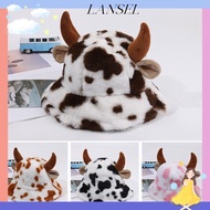 LA Fuzzy Bucket Hat, Keep Warm Hip Hop Fluffy Warm Hat, Fashion Faux Fur Casual Unisex  Cap for Woma