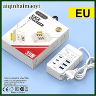 6 Ports 35W Fast Charging Charger 3 USB 3 Type C Desktop Multifunction Power Travel Charger Adapter