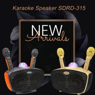 SDRD SD-315 Wireless Bluetooth Dual Microphone LED Light Karaoke