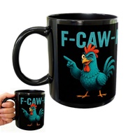 Start Your Day With A Smile 'f-caw-f' Humorous Chicken Mug, 11oz Ceramic Cup Microwave & C0