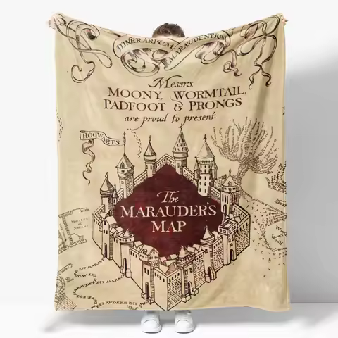 Ai Weier Extra Soft Marauders Map Flannel Throw Blanket Decor Ragnarok Creative blankets Cozy Soft L